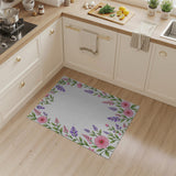 Pink Pink Purple Floral Border Area Rug