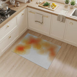 Vibrant Orange Watercolor Abstract Area Rug