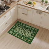 Green Floral Vintage Green Shamrock Clover Area Rug