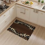 Leopard Faux Fur Textured Area Rug
