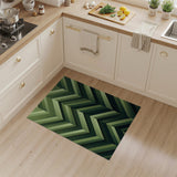 Vibrant Green Chevron Geometric Area Rug