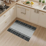 Black White Vertical Stripe Geometric Black and White Area Rug