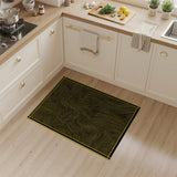 Golden Contour Waves Black Area Rug