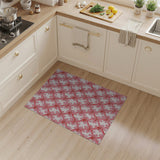 Pink Daisy Lattice Trellis Area Rug