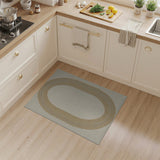 Cream Gold Braided Oval Area Rug