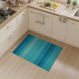Ombre Blue Striped Textured Area Rug