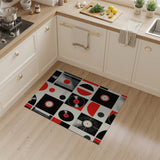 Multi-color and Patterns Retro Vinyl Record Geometric Area Rug