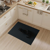Enigmatic Black Cat Textured Area Rug