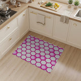 Pink Honeycomb Hexagon Geometric Area Rug