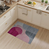 Abstract Pink Magenta Grey Overlapping Shapes Rug