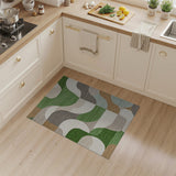 Modern Geometric Multi-Color Wave Area Rug