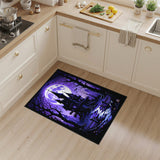 Purple Haunted House Area Rug