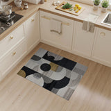 Modern Geometric Black Gold Abstract Area Rug
