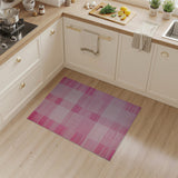 Pink Textured Patchwork Area Rug