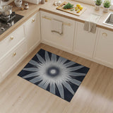 Black White Sunburst Area Rug