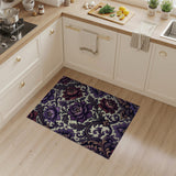Purple Purple Peony Ornate Floral Area Rug