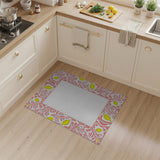 Pink Lemon Vine Border Area Rug