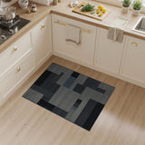 Textured Grey Geometric Abstract Area Rug