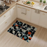 Vinyl Records Geometric Collage Area Rug