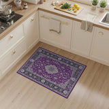 Purple Traditional Persian Floral Medallion Rug