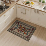 Vibrant Leaf Medallion Heritage Tribal Rug