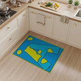Yellow Letter A Cartoon Kids Area Rug
