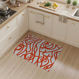 Bold Red Swirl Abstract Abstract Area Area Rug