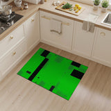 Vibrant Green Black Geometric Area Rug