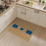 Geometric Modern Orange Basketball Court Geometric Area Rug