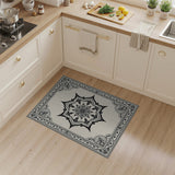 Traditional Persian Ornate Mandala Black White Area Rug