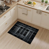 Modern Black White Grid Line Area Rug