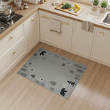 Grey Snowy Forest Bear Kids Area Rug