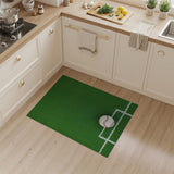 Green Baseball Turf Area Rug with Pitcher's Mound