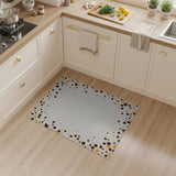 Gold Chocolate Polka Dot Border Area Rug