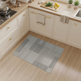 Grey Geometric Block Stripe Rug