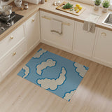 Dreamy Cartoon Clouds Blue Area Rug