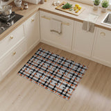 Bold Black Orange Plaid Geometric Rug