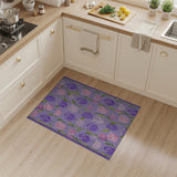Purple Pink Tulip Floral Area Rug