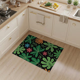 Vibrant Monstera Leaf Floral Area Rug
