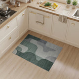 Teal Abstract Geometric Modern Area Rug