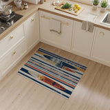 Surfboard Sunset Stripe Coastal Rug