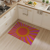 Radiant Pink Orange Sunburst Area Rug