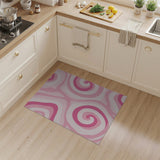 Pink Pink Swirl Abstract Area Rug