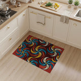 Vibrant Teal Swirl Heritage Tribal Area Rug