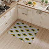 Gold Green Teardrop Persian Area Rug