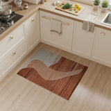 Terracotta Wavy Abstract Area Rug