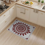 Intricate Red Mandala Geometric Area Rug