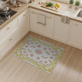 Pink Floral Gold Frame Vintage Area Rug