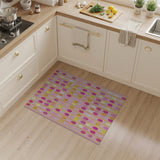 Whimsical Easter Egg Pink Grid Area Rug