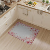 Blush Pink Cherry Blossom Border Area Rug